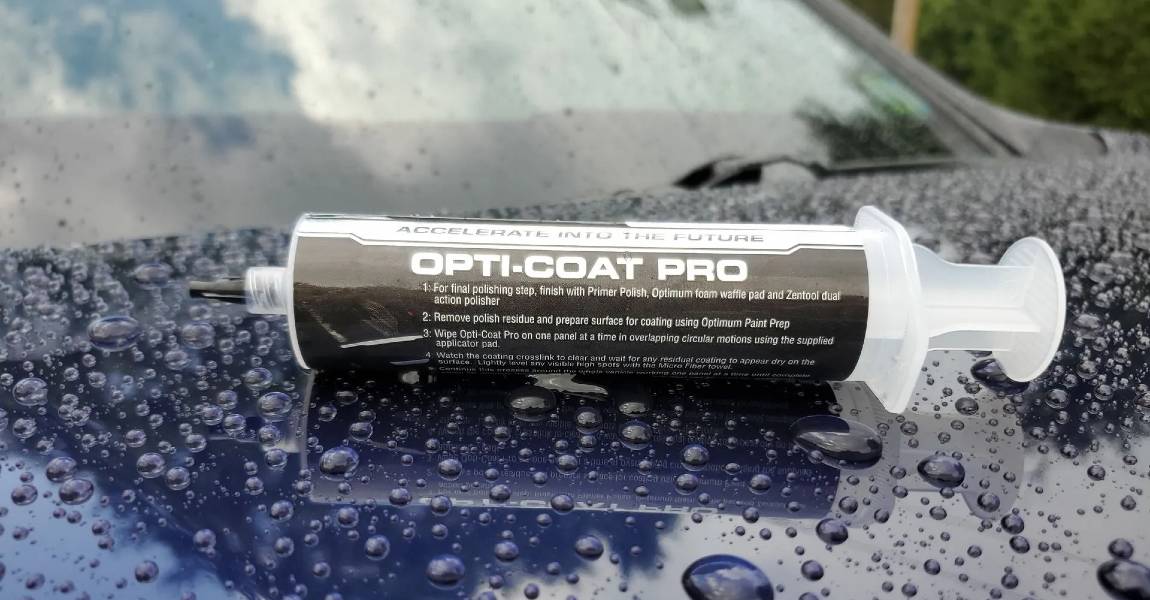 opti-coat pro on hood of car